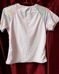 Sparkly Sequin Sleeve T-Shirt