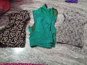 Combo Silk Striched Blouse, Size 30