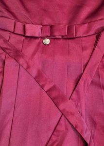Girls' Maroon Off-Shoulder Party Dress