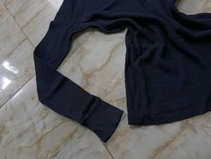 Stylish Navy Blue Long Sleeve Top