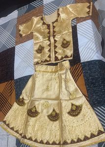 Golden Embellished Lehenga Choli Set