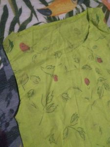 Light Green Floral Sleeveless Top