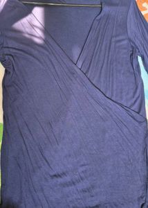 Blue Cardigan &amp; Striped Top Set