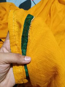 Yellow Dupatta with Green Trim