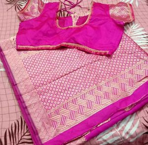 Silk Saree With Deginer Blouse 🤩