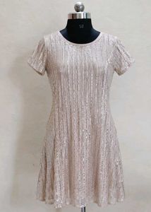 Sparkling Short Sleeve Mini Dress