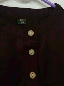 Chic Ruffled Dark Brown Top