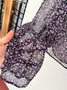 NA-KD Floral Print Ruffle Blouse