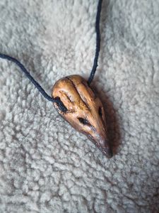 Raven Gothic Skull Pendant (2nd variation)