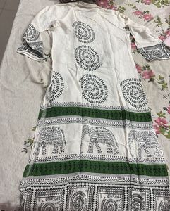White Kurta with Tribal Print
