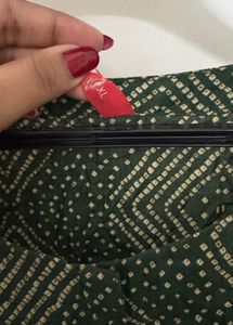 Dark Olive Green Geometric Kurti