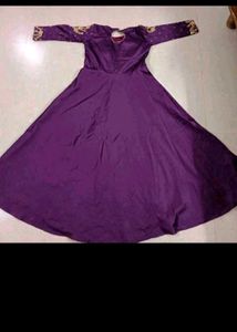 Elegant Purple Anarkali Dress