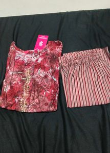 Beautiful Pink Floral Kurta Set