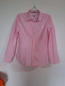 Pink Striped Button-Up Shirt