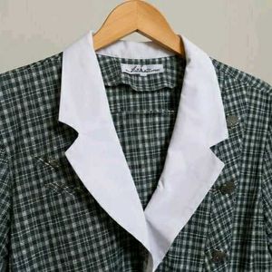 Plaid Cropped Blazer Top