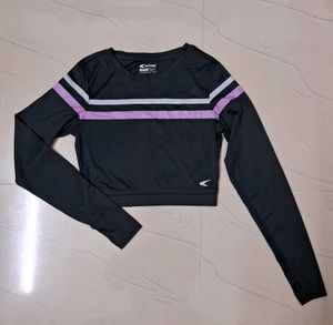 Cropped Active Wear T Shirt