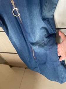 Denim tunic with Zipper Detail