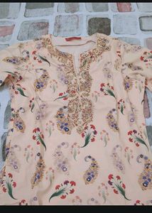 Peach Kurti Pant Set