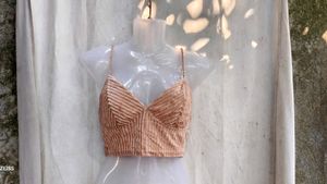 91110. Shimmer Striped Crop Top