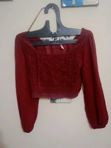 Maroon Crop Top