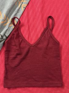 Ribbed Burgundy Cami Top