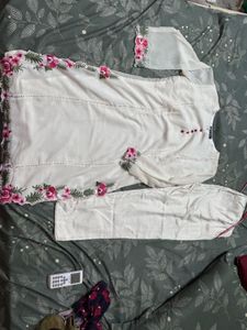 Embroidered White Kurta