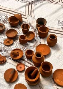Miniature Clay Pots Set