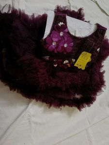 Adorable Burgundy Tulle Party Dress