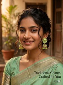 2 Beautiful Green Jhumka Earrings
