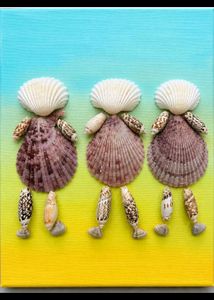Seashell Art - Three Figures