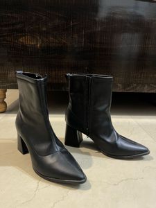 Stylish Black Block Heel Boots