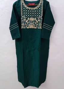 Emerald Green Embroidered Kurti