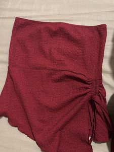dark red tube top