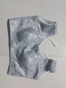 Beautiful 😍 Silver Stylish Blouse