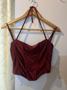 ❤️ Burgundy Corset Cami Top