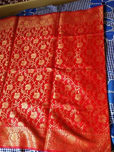 Elegant Red Banarasi Silk Dupatta