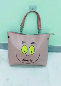 Cute Pink Smiley Face Tote Bag