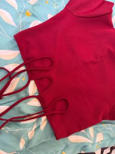 Red Crop Top with skirt