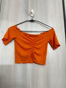 Orange Off-Shoulder Top