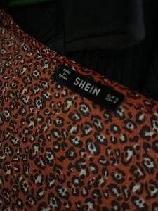 shein date dress - Red animal Floral Print