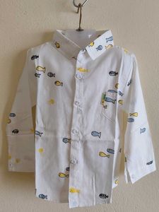 Adorable Fish Print Long Sleeve Shirt