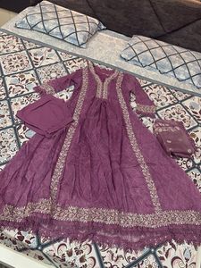 Beautiful Light Purple Anarkali 3 pc set