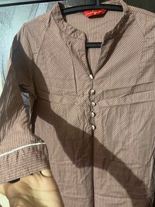 Straight Brown Kurta - S