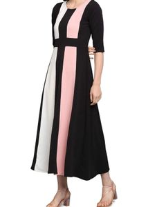 Imported heavy material, Colorblock Maxi Dress