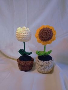 Crocheted Potted Flowers