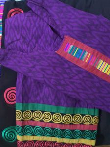 Pure cotton Ikat kurta set