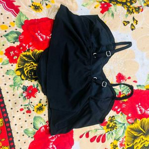 Black Corset Style Crop Top