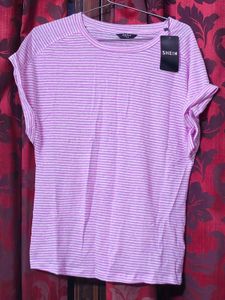 lavender Striped Casual Top