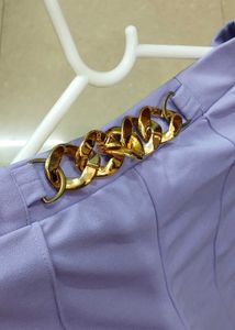 purple Flare trouser with Chain Detail