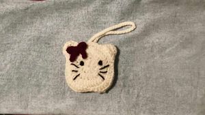 Handmade Crochet Kitty Pouch